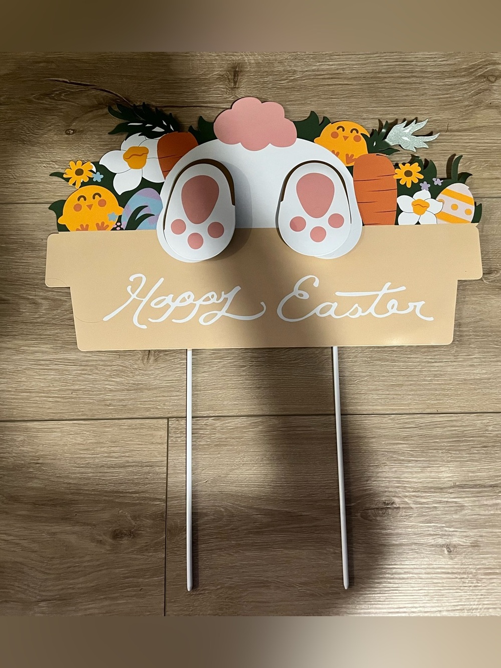 Happy Easter Bunny Garden Metal Sign